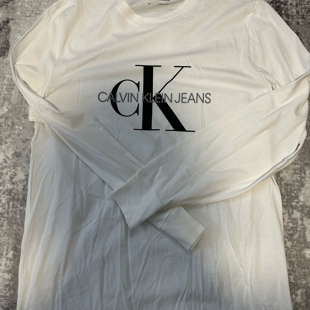 Calvin Klein Jeans Ivory Long Sleeve Top